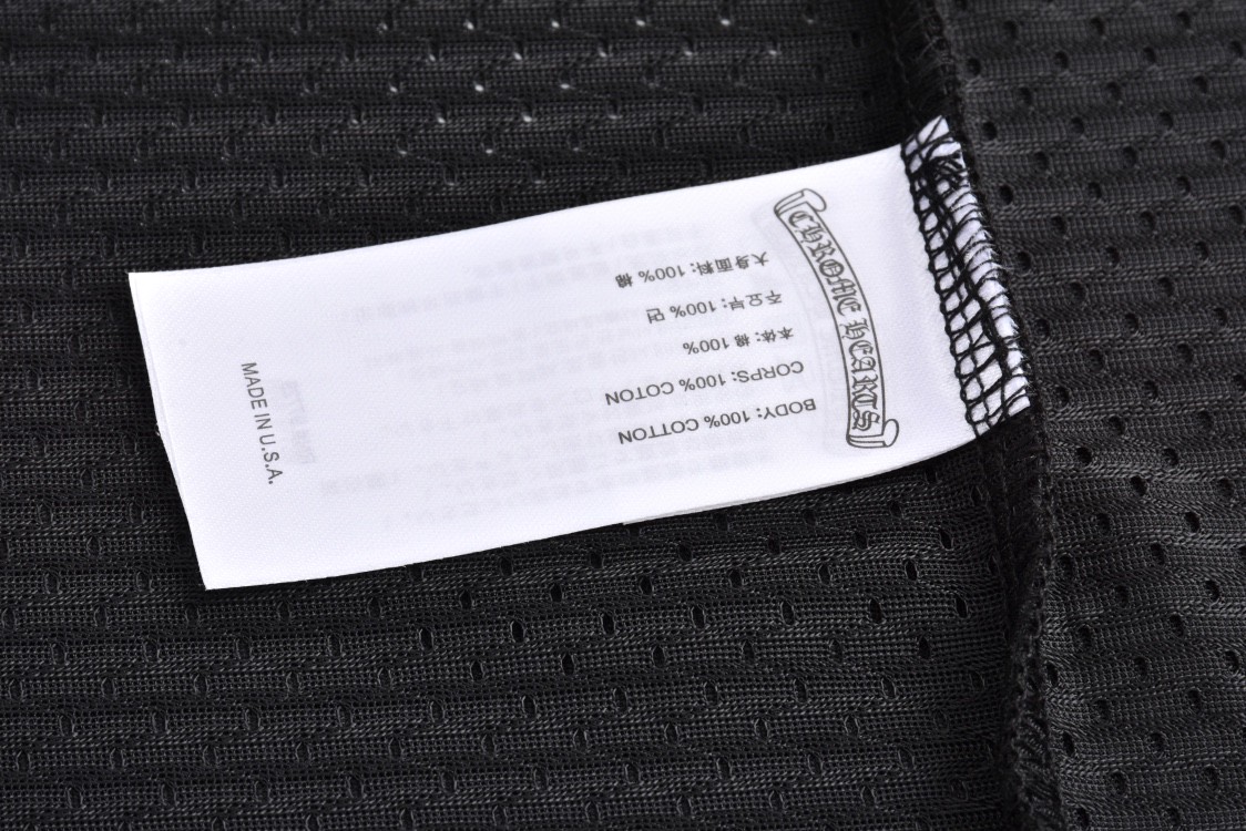 Chrome Hearts 克罗心 冰球服系列 字母印花网眼长袖 T恤 黑色 CH-196637