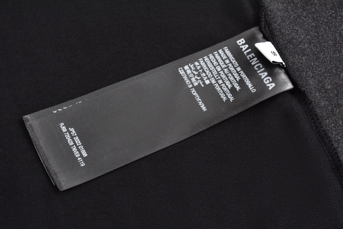 Balenciaga 巴黎世家 铁塔拼接比特币 字母logo印花短袖 T恤 夏季 黑色 CH-196637