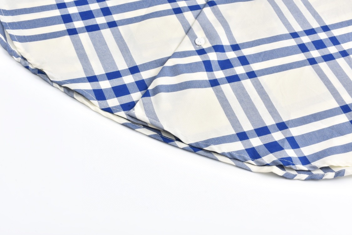 Burberry 巴宝莉 格子翻领衬衫 长袖 蓝色 80776741