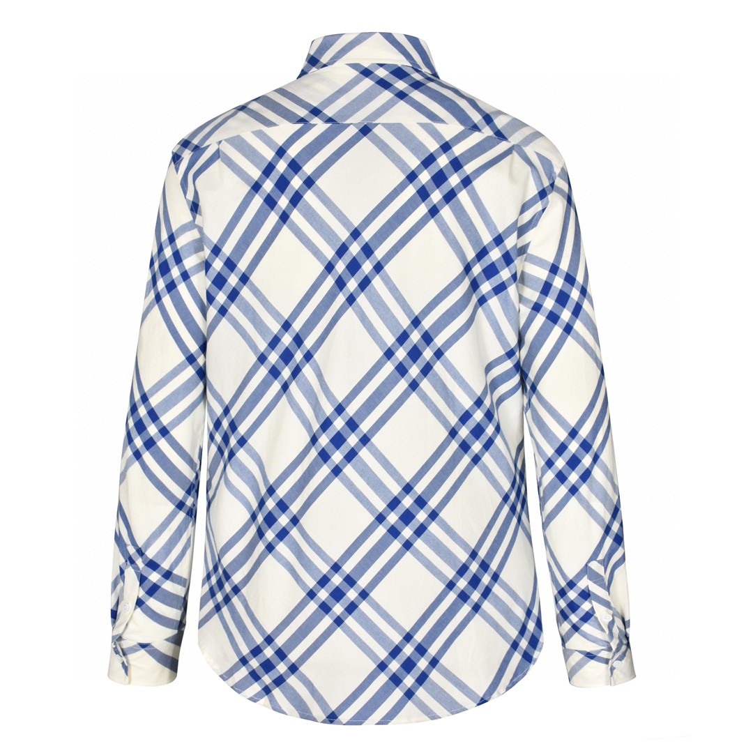 Burberry 巴宝莉 格子翻领衬衫 长袖 蓝色 80776741