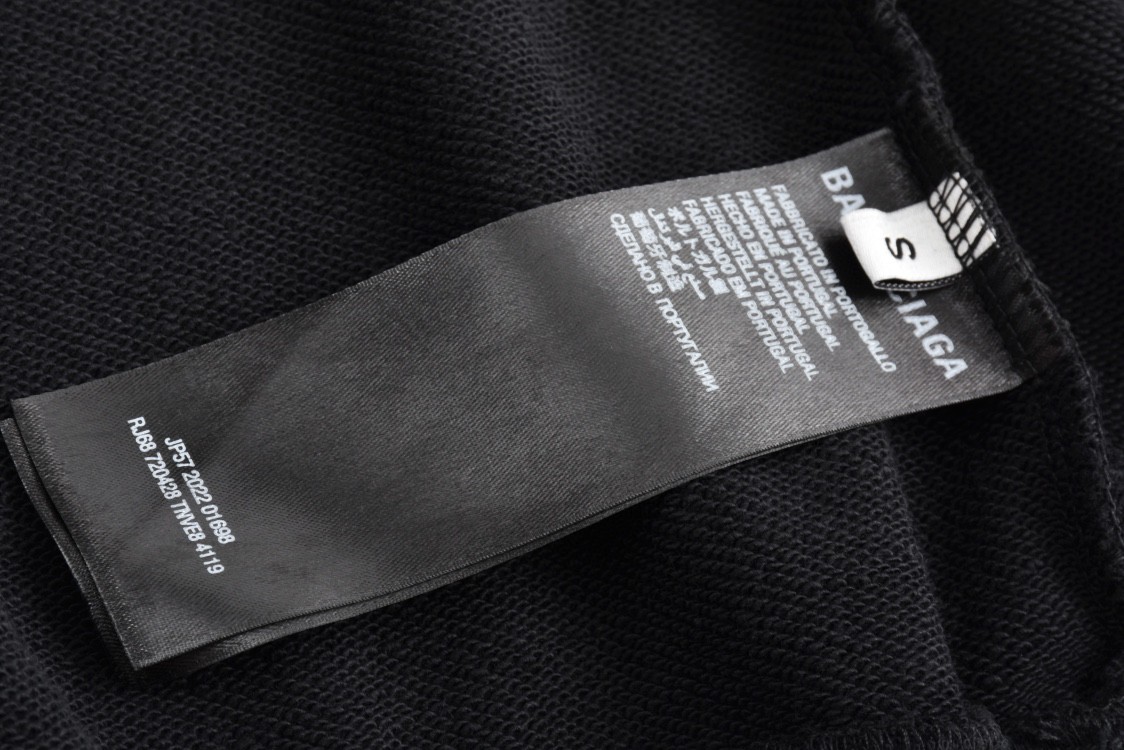 Balenciaga 巴黎世家 前后水钻字母logo印花连帽卫衣 长袖 秋冬 黑色 