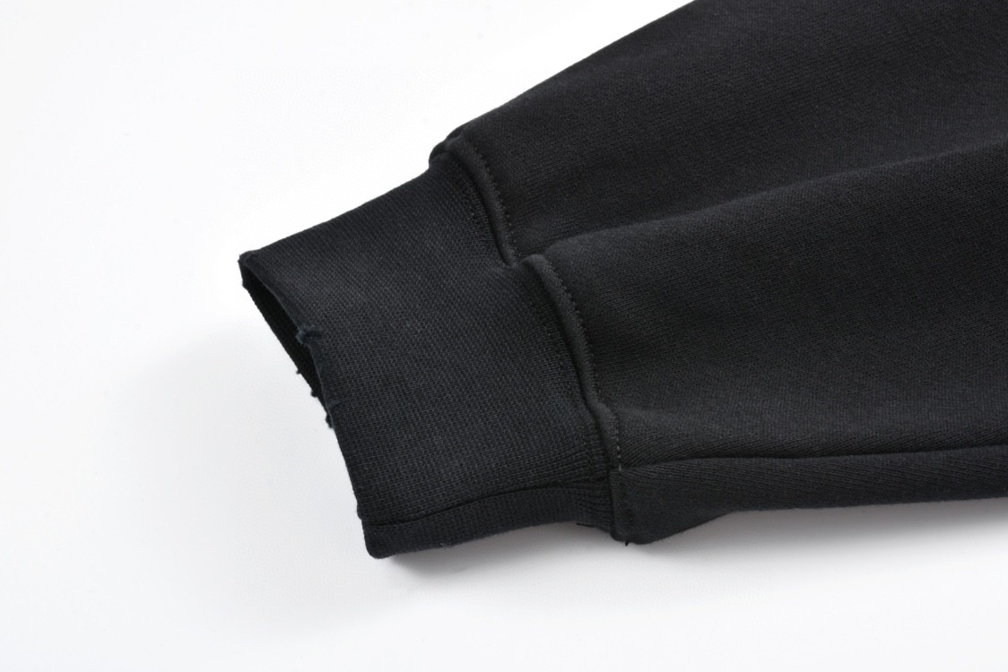 Balenciaga 巴黎世家 前后水钻字母logo印花连帽卫衣 长袖 秋冬 黑色 