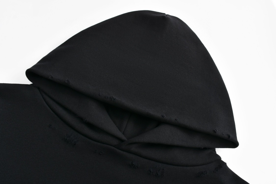 Balenciaga 巴黎世家 前后水钻字母logo印花连帽卫衣 长袖 秋冬 黑色 