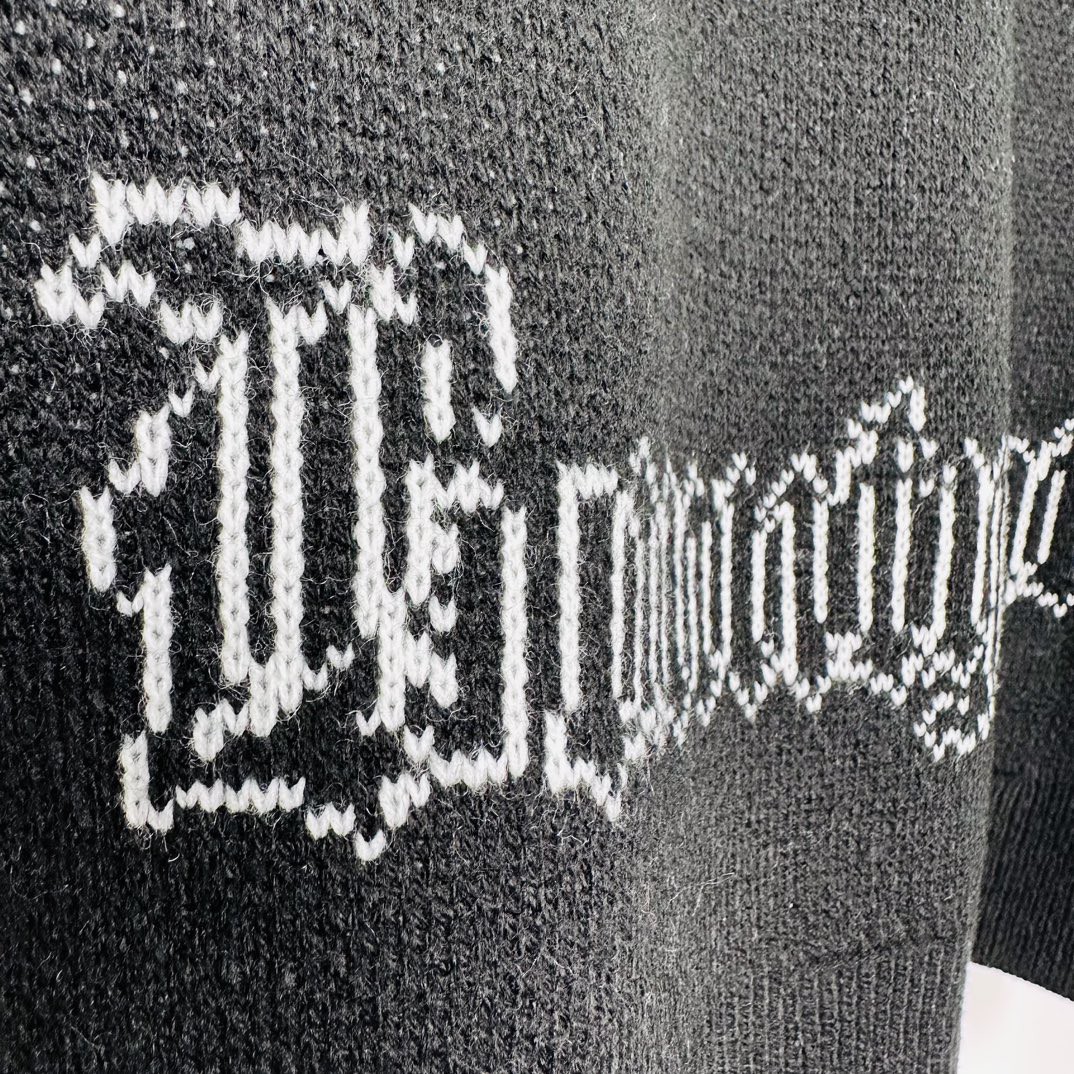 Supreme BOUNTY HUNTER 联名款 FW23 WEEK6 SWEATER 骷髅头字母圆领毛衣 长袖 黑色 SUP-FW23-112