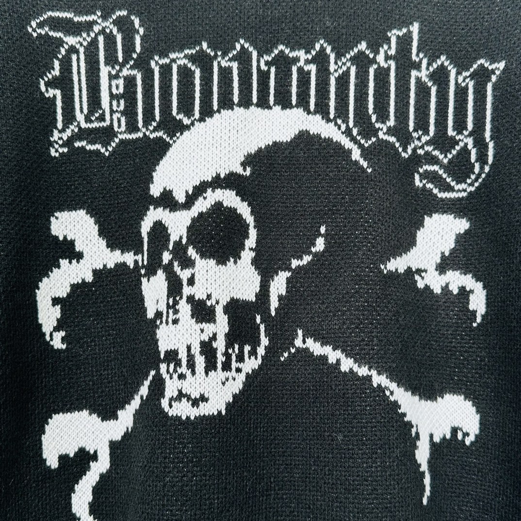 Supreme BOUNTY HUNTER 联名款 FW23 WEEK6 SWEATER 骷髅头字母圆领毛衣 长袖 黑色 SUP-FW23-112