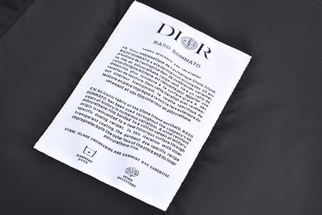 DIOR 迪奥 STONEISLAND 联名款 FW24 纯色字母Logo徽标飞行员夹克 棉服 外套 长袖 黑色 493C401A6263-C989