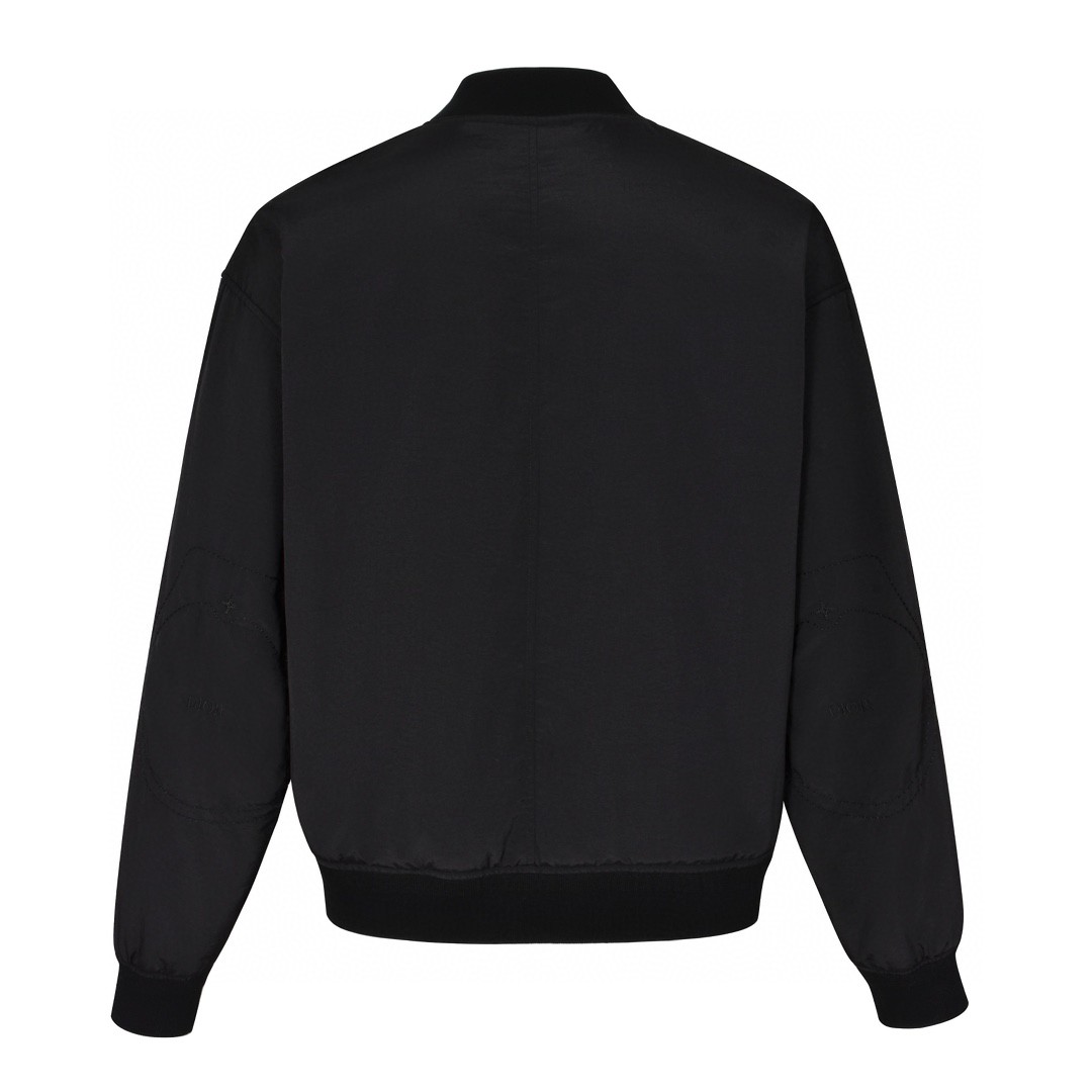 DIOR 迪奥 STONEISLAND 联名款 FW24 纯色字母Logo徽标飞行员夹克 棉服 外套 长袖 黑色 493C401A6263-C989