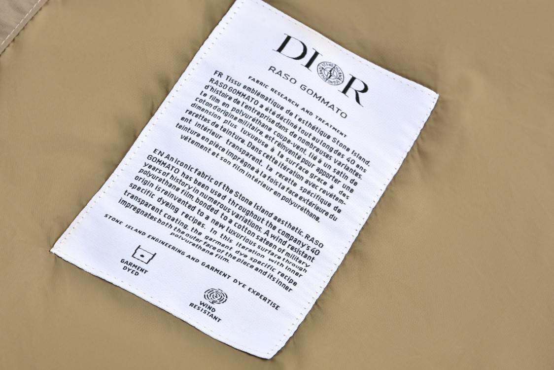 DIOR 迪奥 STONEISLAND 联名款 FW24 纯色字母Logo徽标飞行员夹克 棉服 外套 长袖 棕色 493C401A6263-C878