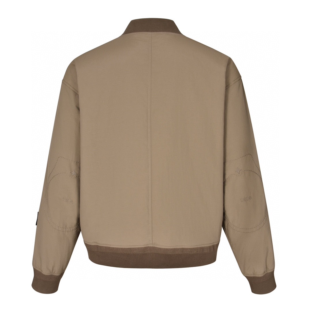 DIOR 迪奥 STONEISLAND 联名款 FW24 纯色字母Logo徽标飞行员夹克 棉服 外套 长袖 棕色 493C401A6263-C878