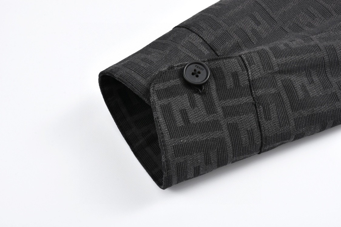 FENDI 芬迪 老花衬衫 夹克 外套 长袖 秋冬 黑色