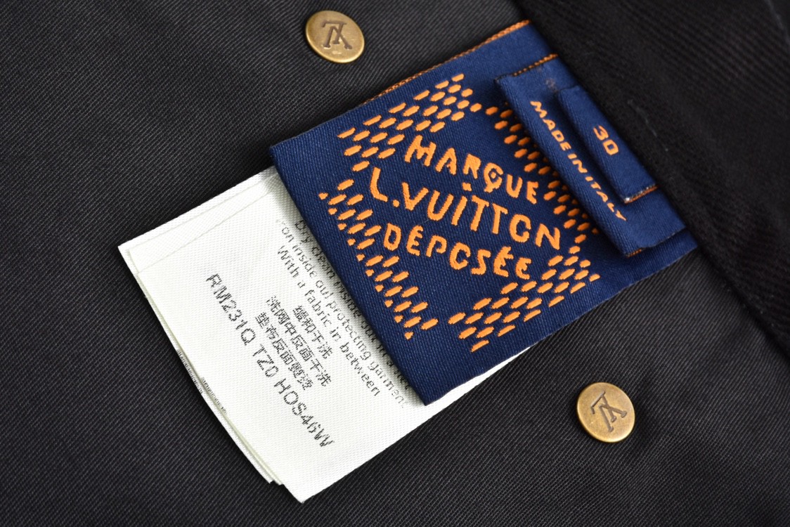 LOUIS VUITTON 路易威登 浮雕字母压花牛仔裤 裤子 长裤 男款 黑色 