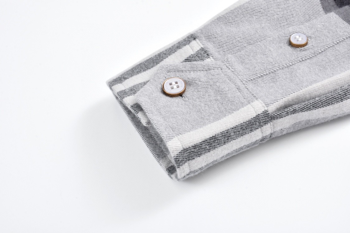 LOUIS VUITTON 路易威登 格纹法兰绒衬衫 长袖 外套 秋冬款 灰色 1AFXSY