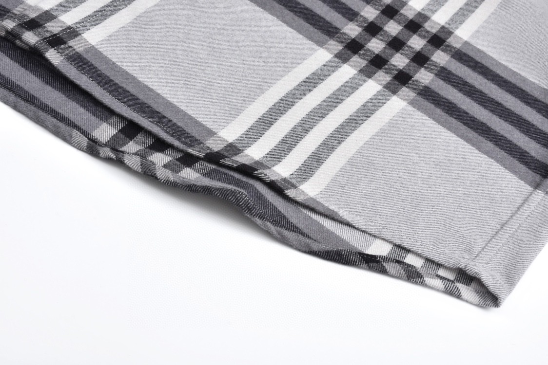 LOUIS VUITTON 路易威登 格纹法兰绒衬衫 长袖 外套 秋冬款 灰色 1AFXSY