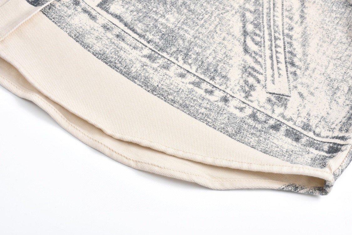 DIOR 迪奥 做旧印花牛仔衬衫 长袖 外套 牛仔衣 秋冬款 米色 413D588A353X-C185