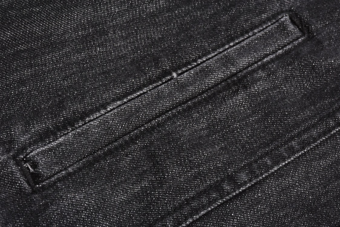 Balenciaga 巴黎世家 后背皇冠水钻字母logo印花牛仔外套 长袖 秋冬 黑灰色 793896TQW581083