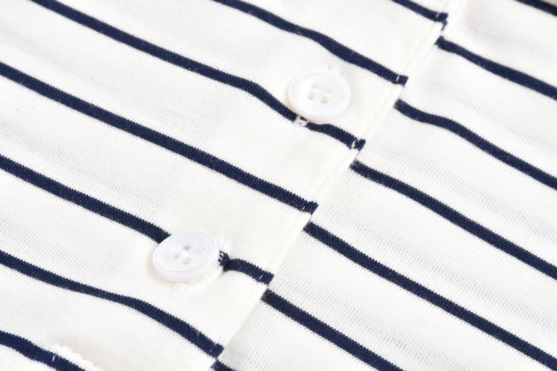 MIU MIU 缪缪 条纹Polo衫 长袖 T恤 白色