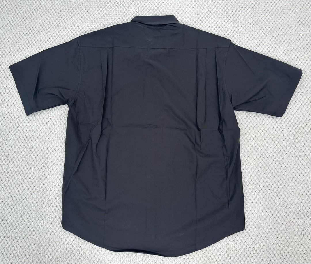 Balenciaga 巴黎世家 环形图案字母logo印花衬衫 短袖 黑色