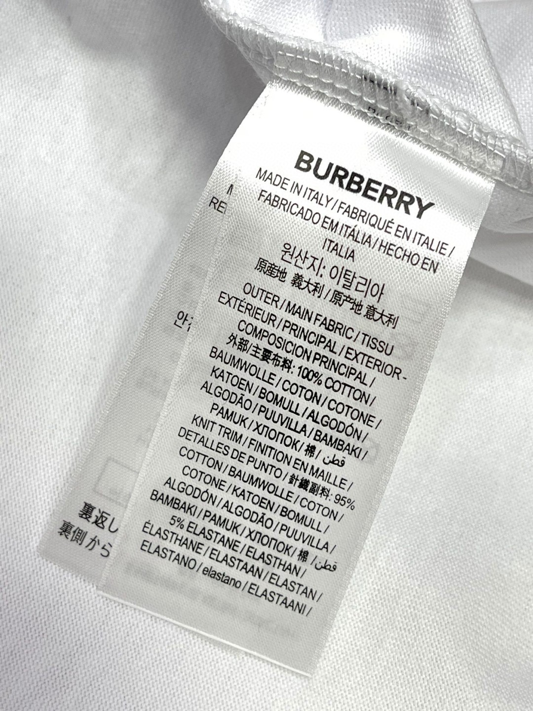 Burberry 巴宝莉 条纹装饰刺绣战马图案短袖 T恤 圆领 短款 夏季 黑色 白色 80910261