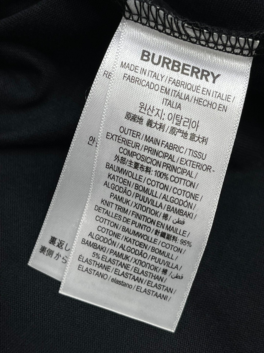 Burberry 巴宝莉 条纹装饰刺绣战马图案短袖 T恤 圆领 短款 夏季 黑色 白色 80910261