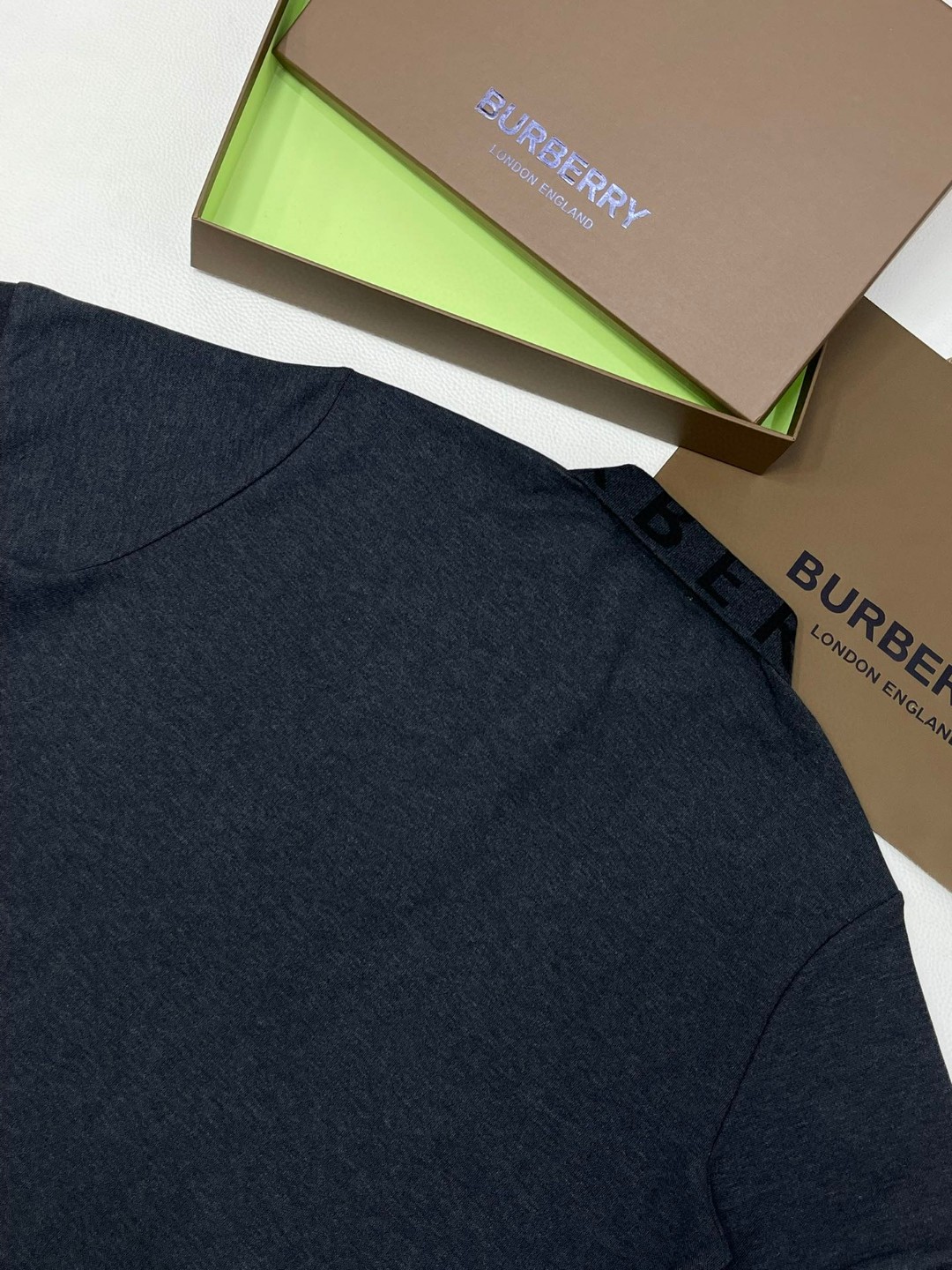 Burberry 巴宝莉 纯色logo字母领Polo衫 短袖 T恤 圆领 短款 夏季 黑色 白色 80675361 80135011