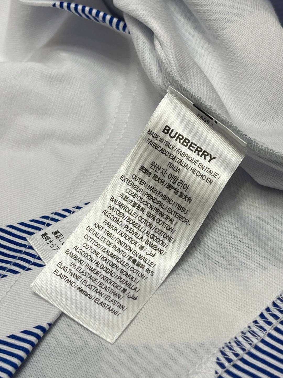 Burberry 巴宝莉 格纹短袖 T恤 圆领 短款 夏季 蓝色 红色