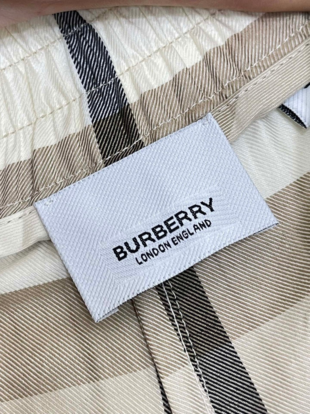 Burberry 巴宝莉 格纹松紧腰 短裤 裤子 休闲裤 米色 80568541