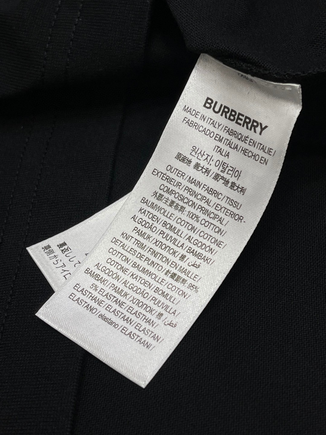 Burberry 巴宝莉 格纹领口刺绣字母logo短袖 T恤 圆领 短款 夏季 黑色 白色 8007695-A1189