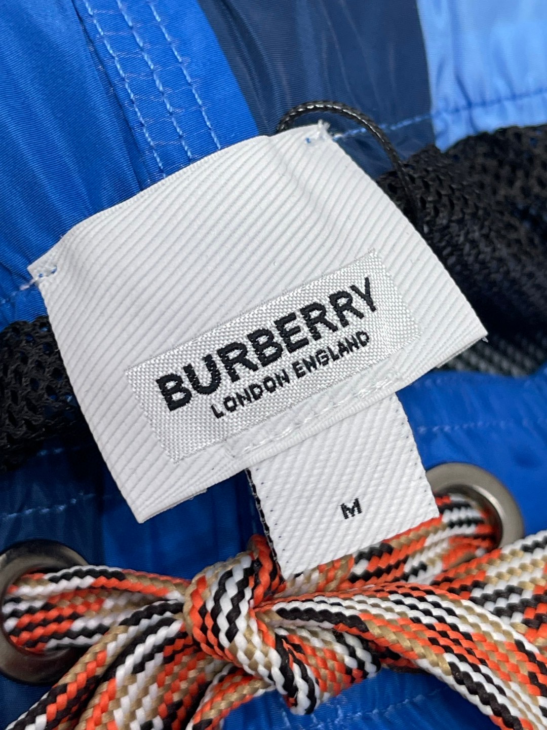 Burberry 巴宝莉 格纹抽绳游泳裤 短裤 裤子 蓝色 80991651