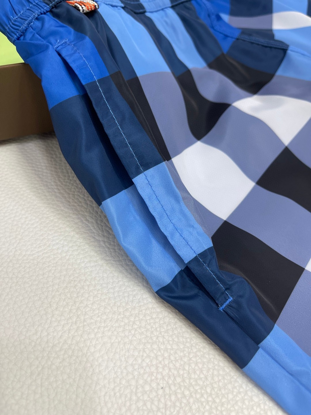 Burberry 巴宝莉 格纹抽绳游泳裤 短裤 裤子 蓝色 80991651