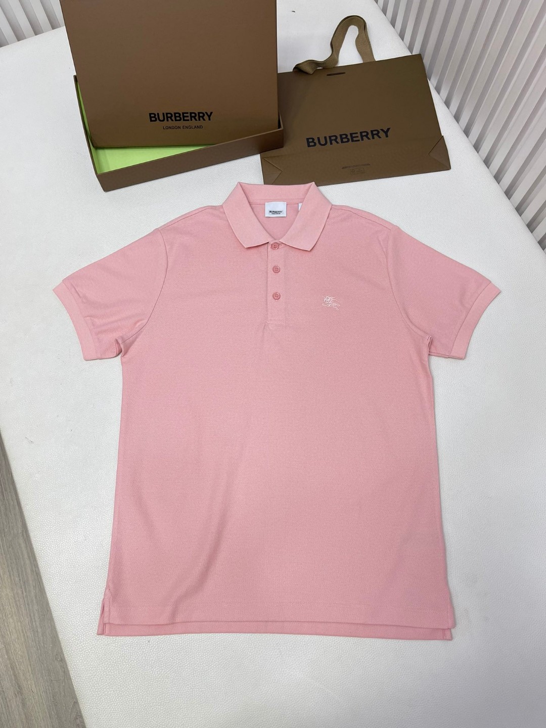 Burberry 巴宝莉 纯色刺绣战马图案Polo衫 短袖 T恤 圆领 短款 夏季 黑色 白色 酒红色 80991651