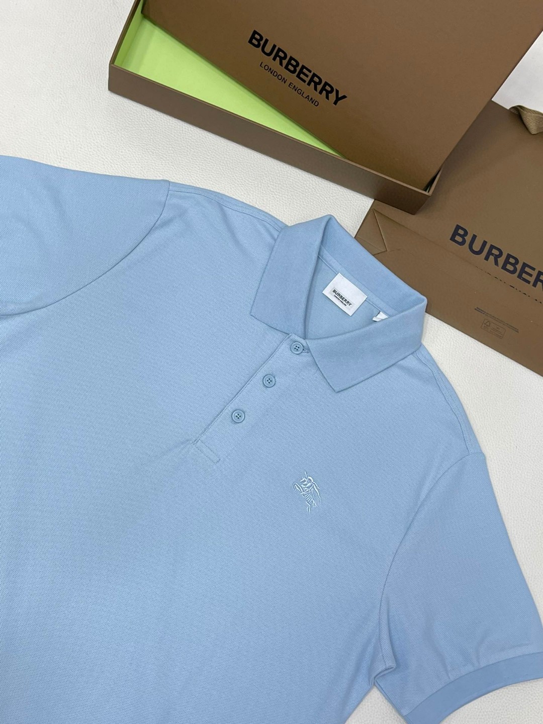 Burberry 巴宝莉 纯色刺绣战马图案Polo衫 短袖 T恤 圆领 短款 夏季 黑色 白色 酒红色 80991651