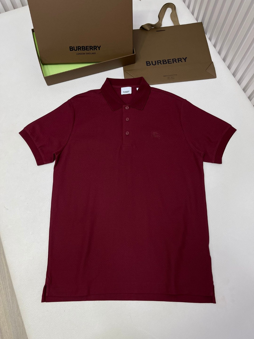 Burberry 巴宝莉 纯色刺绣战马图案Polo衫 短袖 T恤 圆领 短款 夏季 黑色 白色 酒红色 80991651