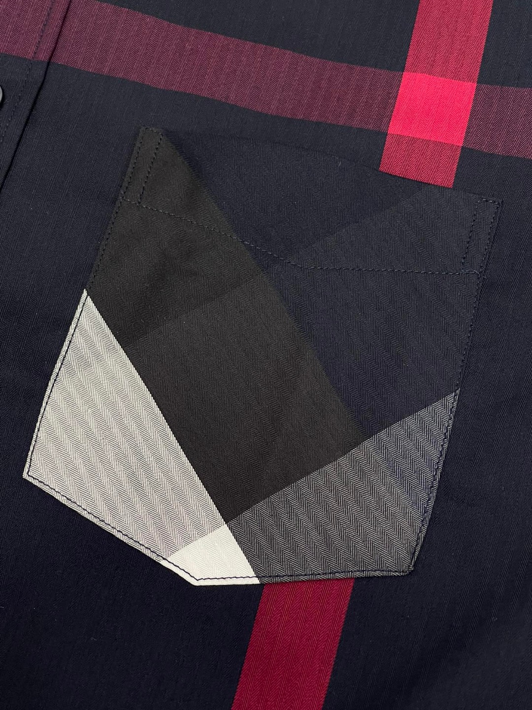 Burberry 巴宝莉 格纹翻领单排扣衬衫 短袖 夏季 蓝色 黑色 绿色 80876371