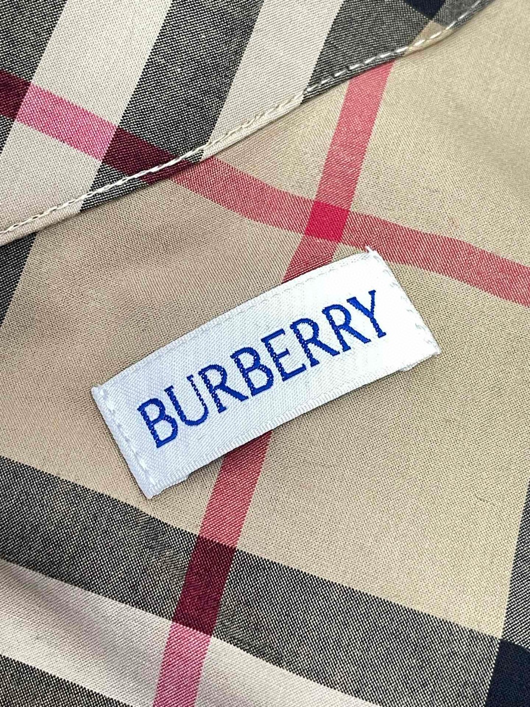 Burberry 巴宝莉 格纹单排扣衬衫 短袖 夏季 青苔色 沙色 80876371