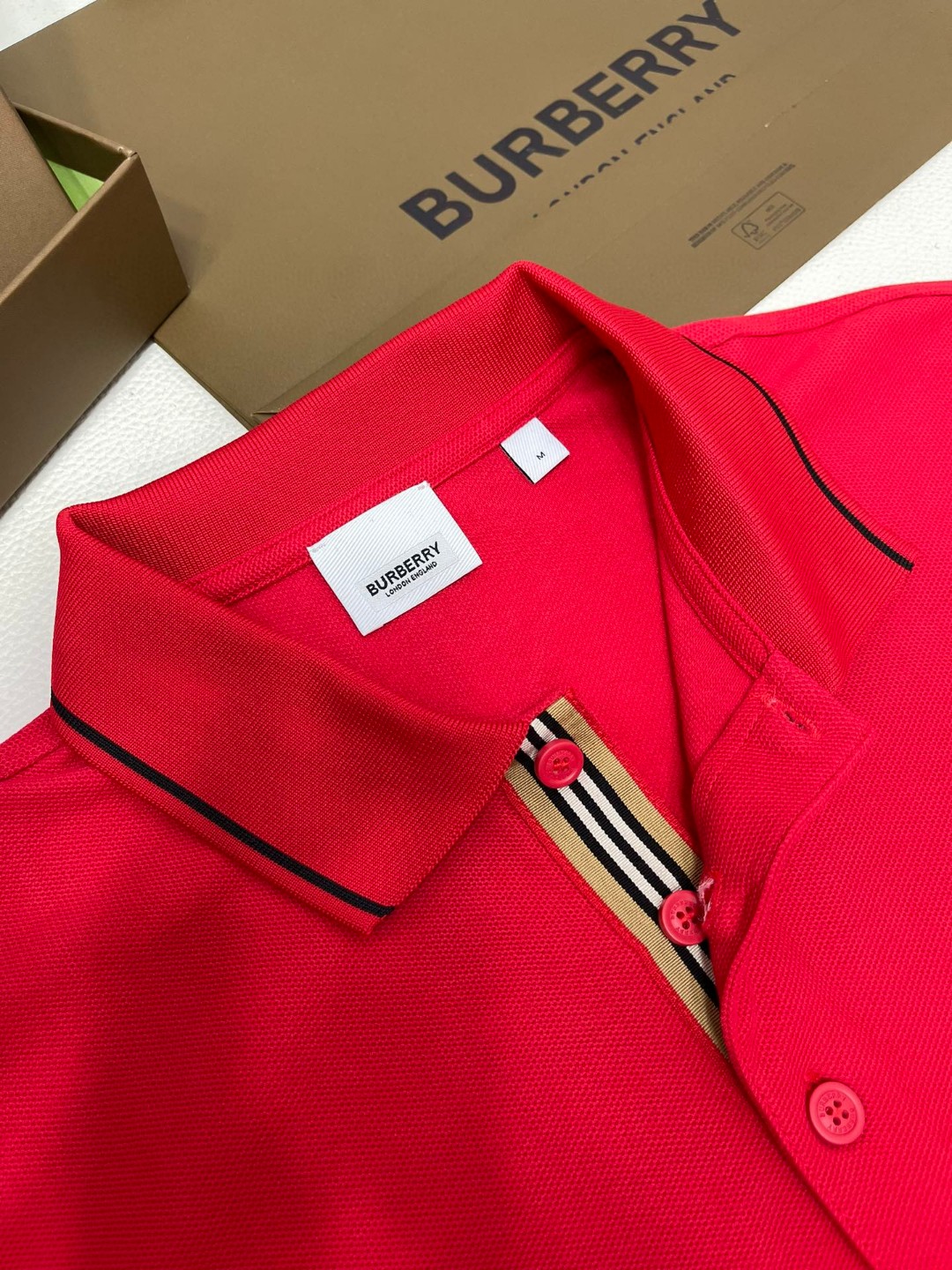 Burberry 巴宝莉 撞色字母logo刺绣Polo衫 短袖 T恤 圆领 短款 夏季 黑色 白色 酒红色 8017003-A1189