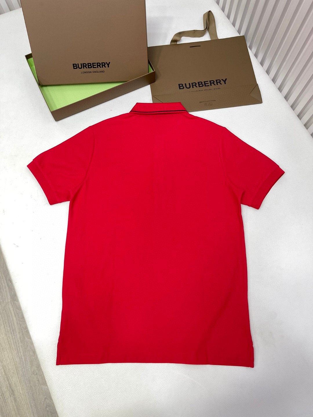 Burberry 巴宝莉 撞色字母logo刺绣Polo衫 短袖 T恤 圆领 短款 夏季 黑色 白色 酒红色 8017003-A1189