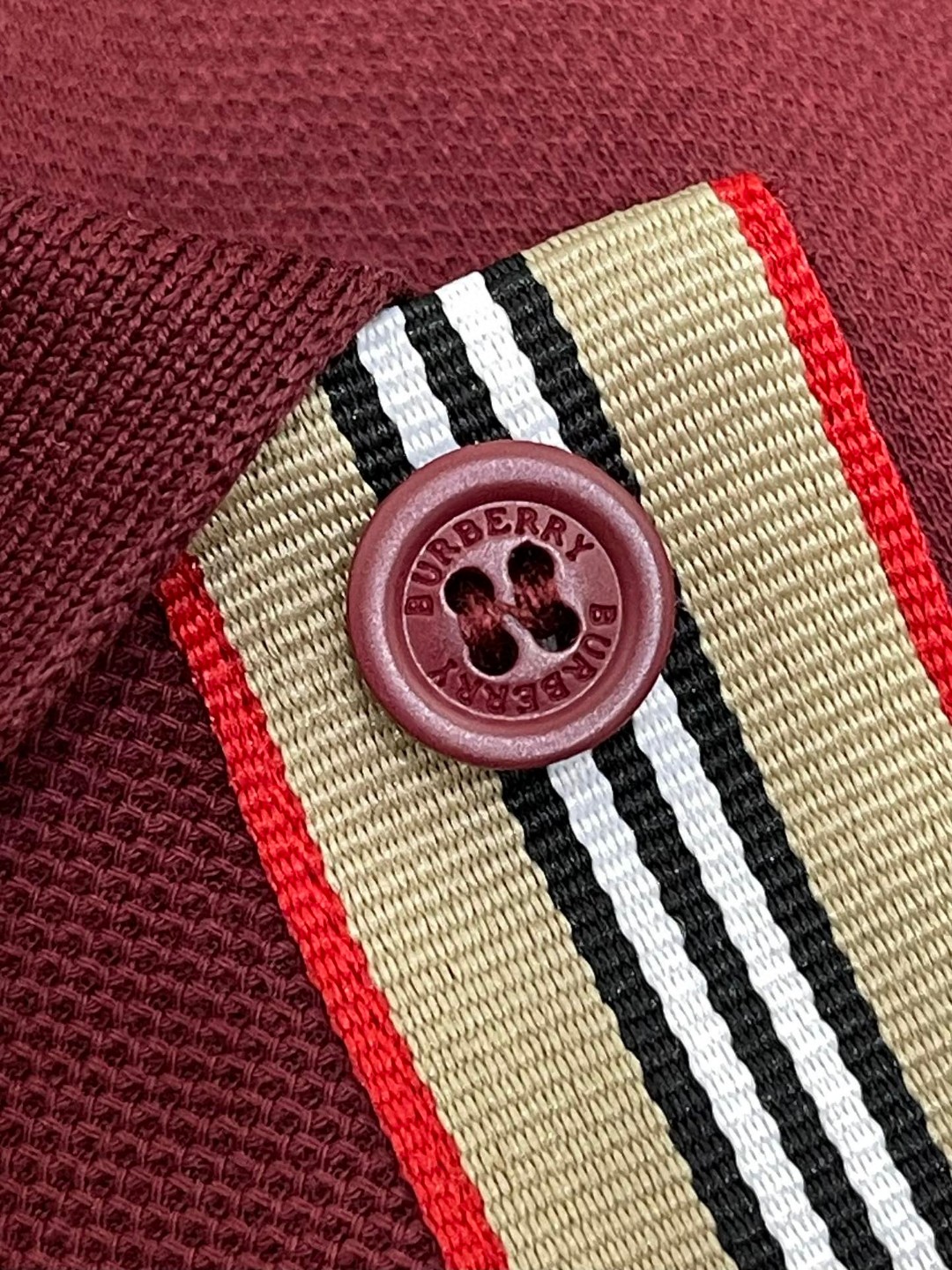 Burberry 巴宝莉 撞色字母logo刺绣Polo衫 短袖 T恤 圆领 短款 夏季 黑色 白色 酒红色 8017003-A1189