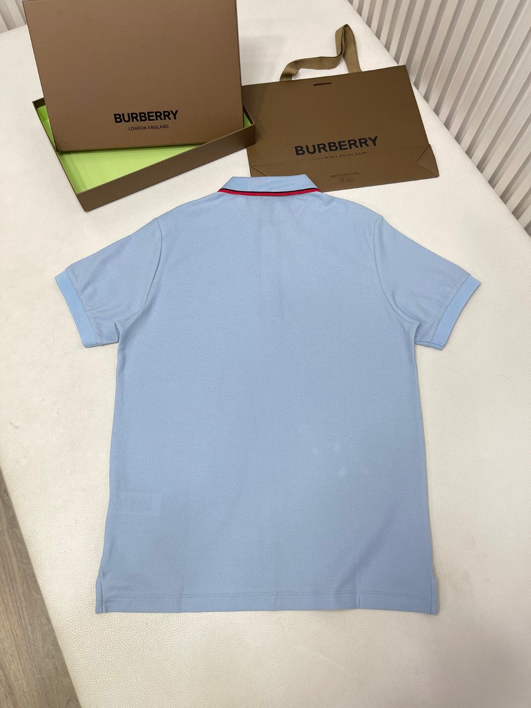 Burberry 巴宝莉 撞色字母logo刺绣Polo衫 短袖 T恤 圆领 短款 夏季 黑色 白色 酒红色 8017003-A1189