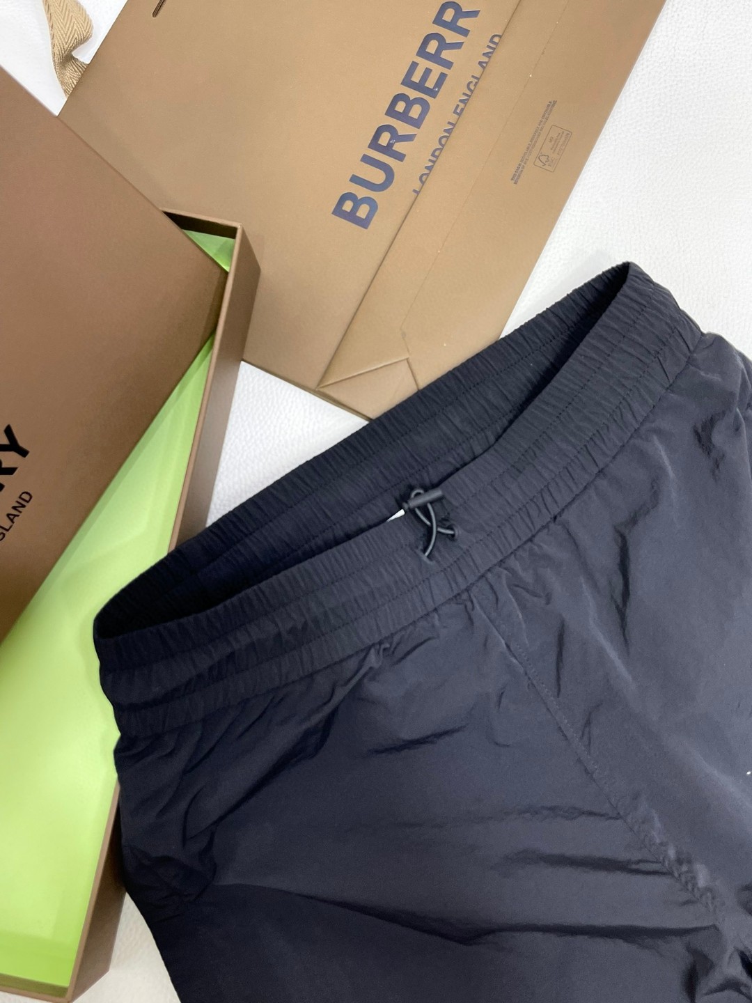 Burberry 巴宝莉 纯色刺绣战马图案松紧腰短裤 裤子 休闲裤 蓝色黑色