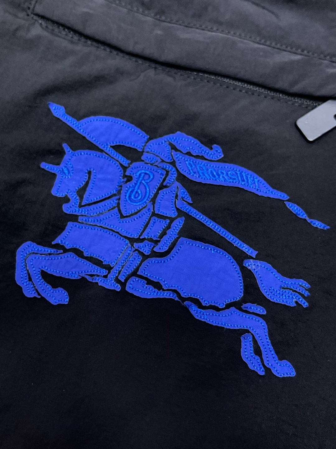 Burberry 巴宝莉 纯色刺绣战马图案松紧腰短裤 裤子 休闲裤 蓝色黑色