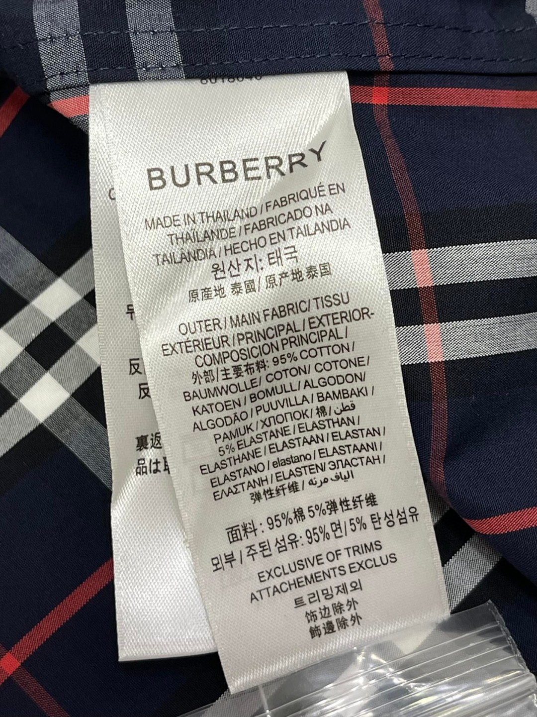 Burberry 巴宝莉 格纹单排扣衬衫 长袖 外套 秋冬款 海军蓝 80487261