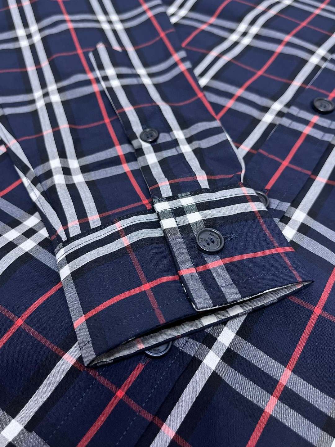 Burberry 巴宝莉 格纹单排扣衬衫 长袖 外套 秋冬款 海军蓝 80487261