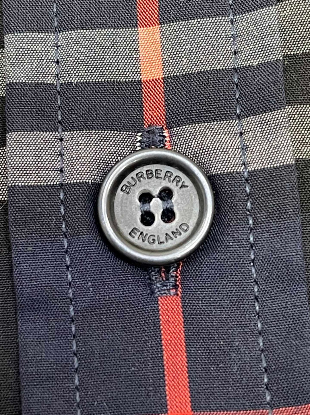 Burberry 巴宝莉 格纹单排扣衬衫 长袖 外套 秋冬款 海军蓝 80487261