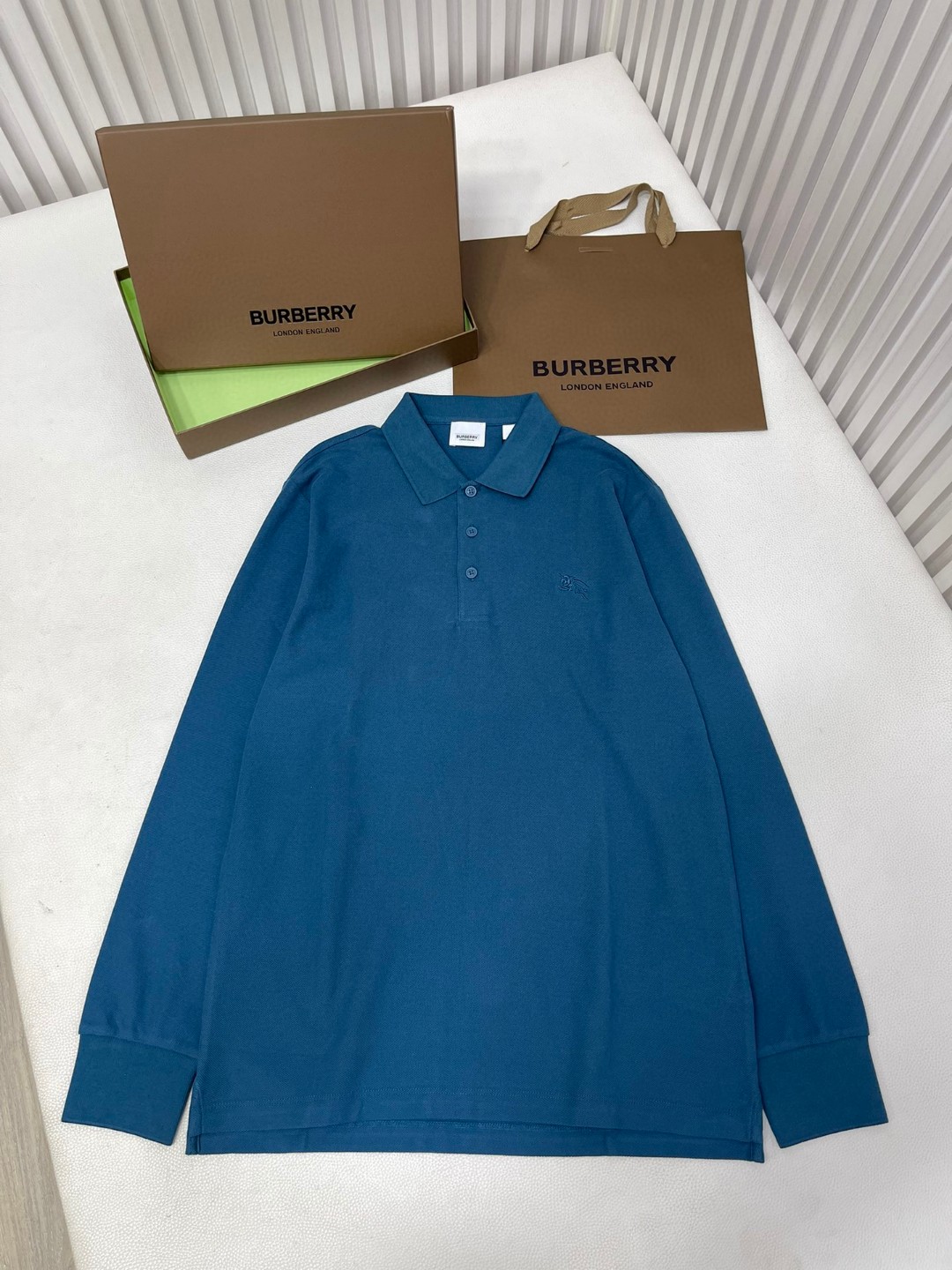 Burberry 巴宝莉 刺绣战马图案徽标 Polo衫 长袖 T恤 白色 黑色 藏蓝色 蓝色 80487261