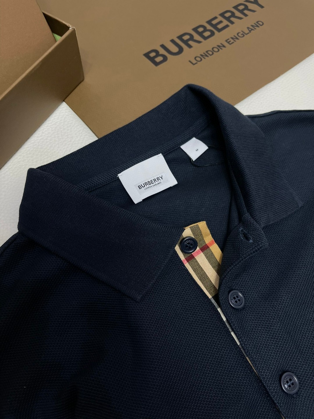 Burberry 巴宝莉 刺绣战马图案徽标 Polo衫 长袖 T恤 白色 黑色 藏蓝色 蓝色 80487261