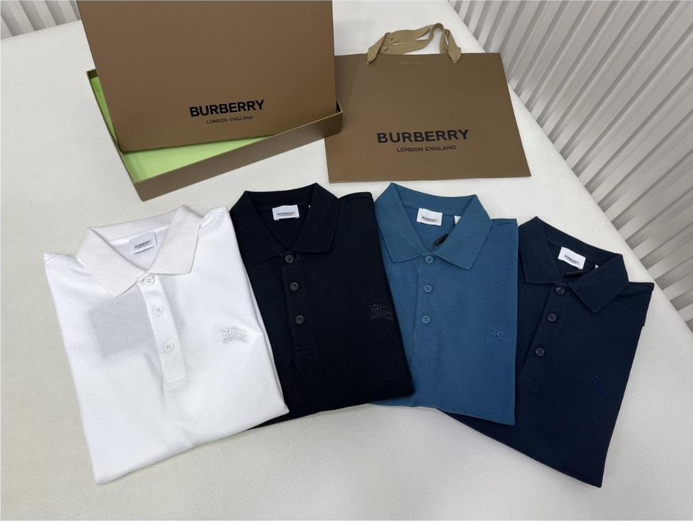 Burberry 巴宝莉 刺绣战马图案徽标 Polo衫 长袖 T恤 白色 黑色 藏蓝色 蓝色 80487261
