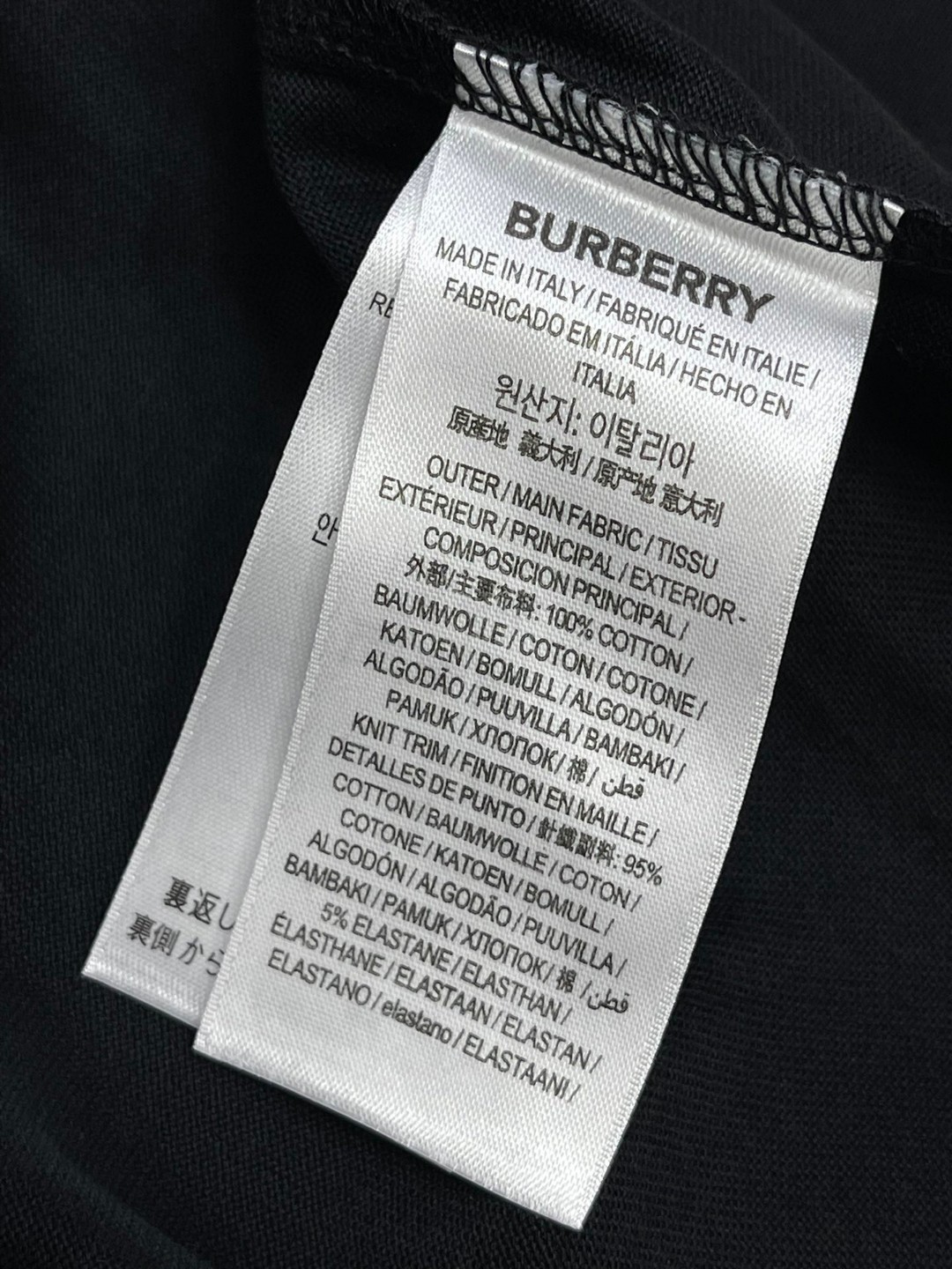 Burberry 巴宝莉 字母logo刺绣 短袖 T恤 夏季 黑色 白色 蓝色 80575471