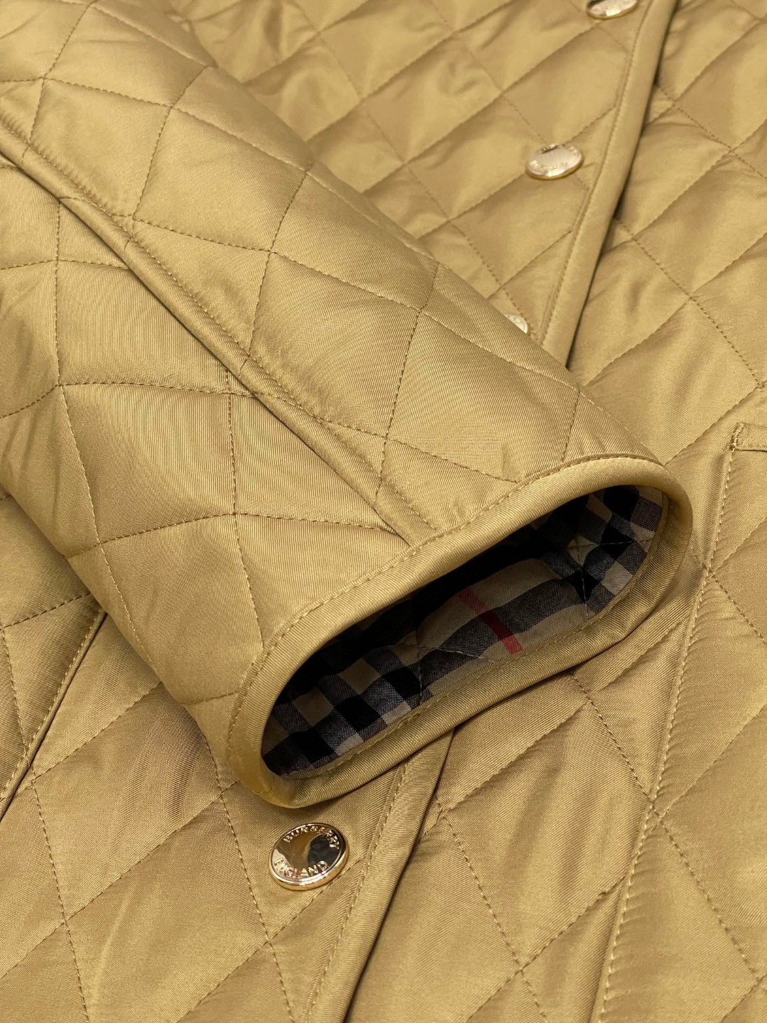 Burberry 巴宝莉 菱格纹夹克 棉服 长袖 外套 秋冬款 姜黄色 80963551