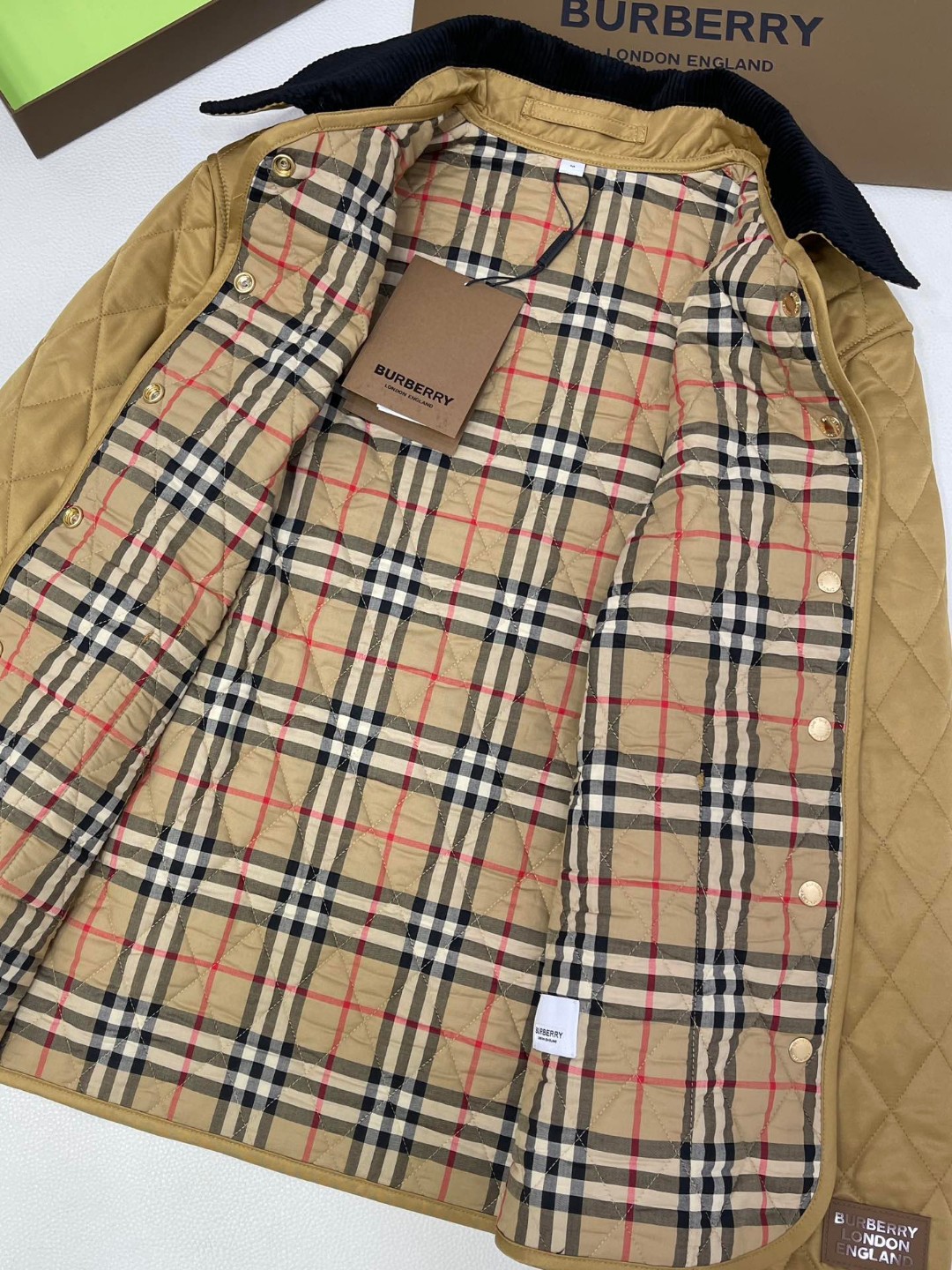 Burberry 巴宝莉 菱格纹夹克 棉服 长袖 外套 秋冬款 姜黄色 80963551