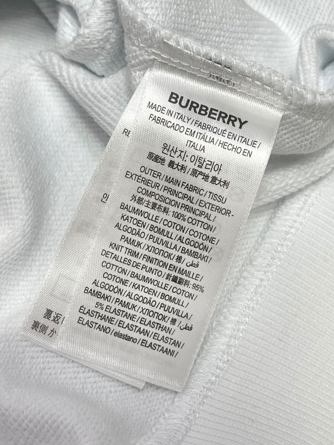 Burberry 巴宝莉 格纹刺绣字母logo卫衣 长袖 圆领 外套 秋冬款 白色 黑色 